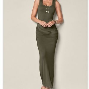 Venus Olive Racerback Bodycon Maxi Dress